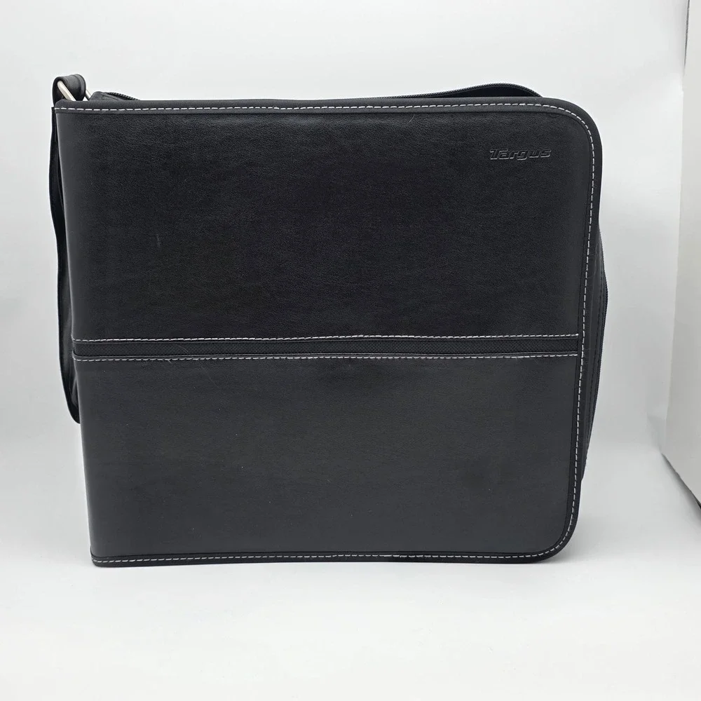 Targus 256 CD DVD Storage Binder Case Black Faux Leather Zip Media Organizer - Picture 6 of 12